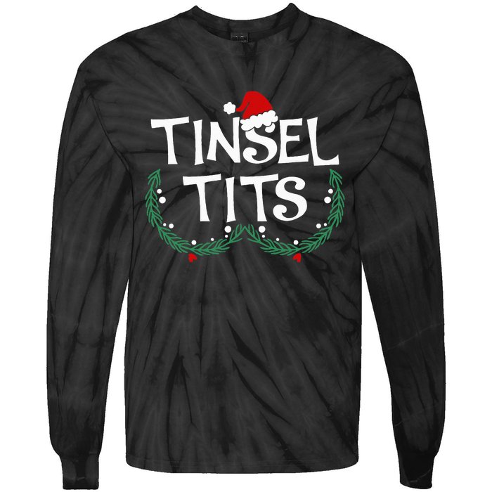 Festive Holiday Matching Couples Sweaters Jingle Balls & Tinsel Tie-Dye Long Sleeve Shirt