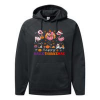 Flamingo Halloween Merry Christmas Happy Hallothanksmas Performance Fleece Hoodie