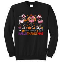 Flamingo Halloween Merry Christmas Happy Hallothanksmas Sweatshirt