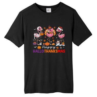 Flamingo Halloween Merry Christmas Happy Hallothanksmas Tall Fusion ChromaSoft Performance T-Shirt