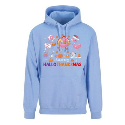 Flamingo Halloween Merry Christmas Happy Hallothanksmas Unisex Surf Hoodie