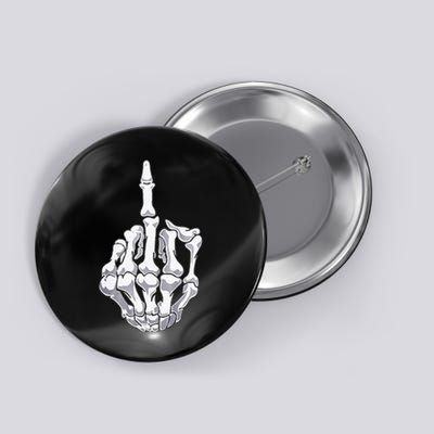 Funny Halloween Middle Finger Skeleton Hand Skull Adult Gift Button