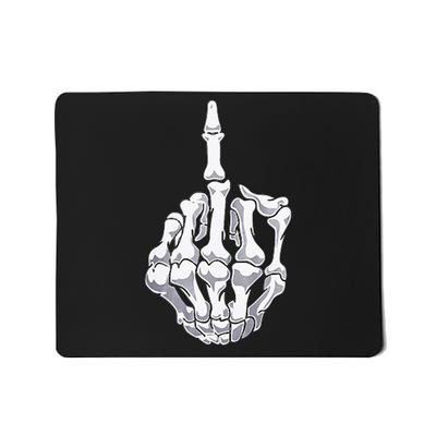 Funny Halloween Middle Finger Skeleton Hand Skull Adult Gift Mousepad