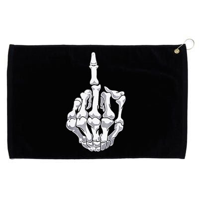 Funny Halloween Middle Finger Skeleton Hand Skull Adult Gift Grommeted Golf Towel