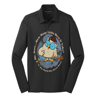 Funny How Many Licks Does It Take Silk Touch Performance Long Sleeve Polo