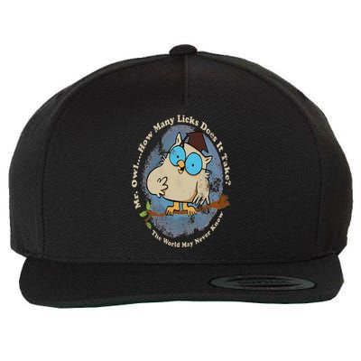 Funny How Many Licks Does It Take Wool Snapback Cap