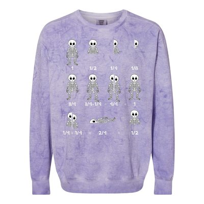 Funny Halloween Math Equations Skeletons Colorblast Crewneck Sweatshirt