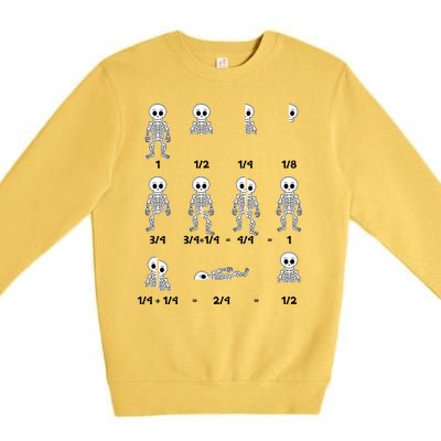 Funny Halloween Math Equations Skeletons Premium Crewneck Sweatshirt