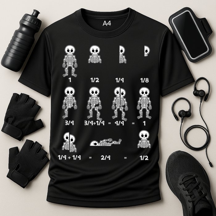 Funny Halloween Math Equations Skeletons Cooling Performance Crew T-Shirt