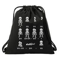 Funny Halloween Math Equations Skeletons Drawstring Bag