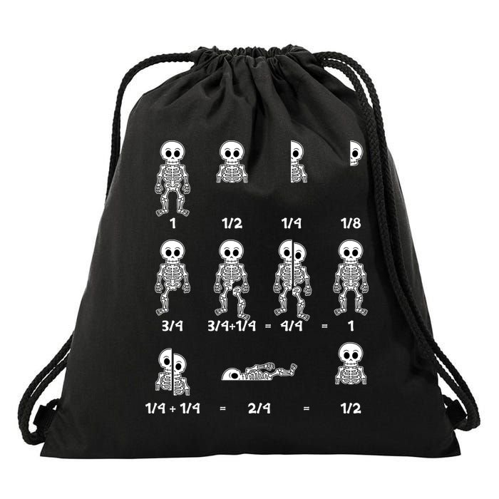 Funny Halloween Math Equations Skeletons Drawstring Bag