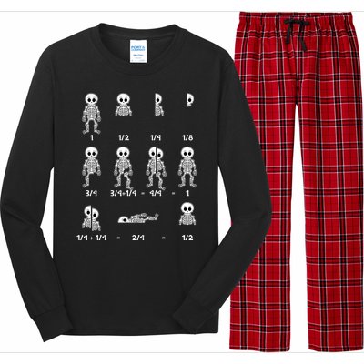 Funny Halloween Math Equations Skeletons Long Sleeve Pajama Set