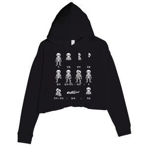 Funny Halloween Math Equations Skeletons Crop Fleece Hoodie