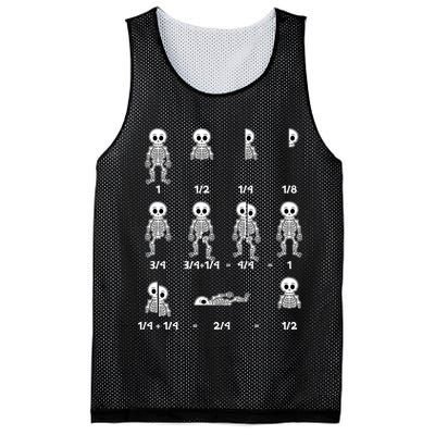 Funny Halloween Math Equations Skeletons Mesh Reversible Basketball Jersey Tank