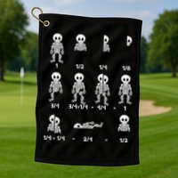 Funny Halloween Math Equations Skeletons Golf Towel
