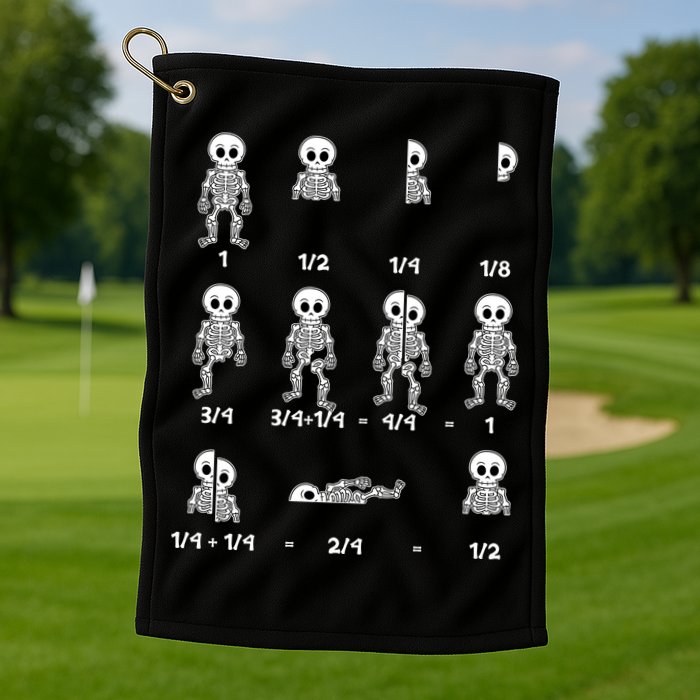 Funny Halloween Math Equations Skeletons Golf Towel