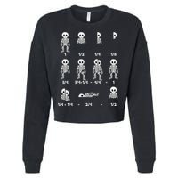 Funny Halloween Math Equations Skeletons Cropped Pullover Crew