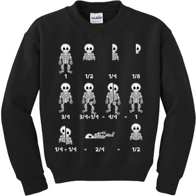 Funny Halloween Math Equations Skeletons Kids Sweatshirt