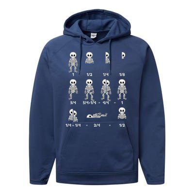 Funny Halloween Math Equations Skeletons Performance Fleece Hoodie