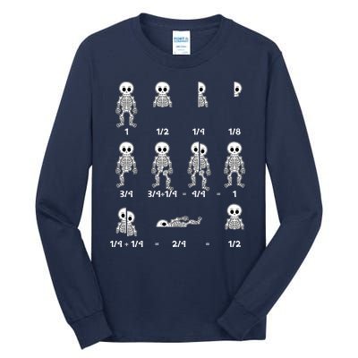 Funny Halloween Math Equations Skeletons Tall Long Sleeve T-Shirt