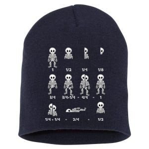 Funny Halloween Math Equations Skeletons Short Acrylic Beanie