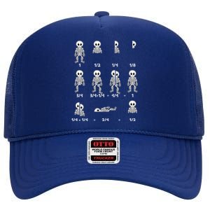 Funny Halloween Math Equations Skeletons High Crown Mesh Back Trucker Hat