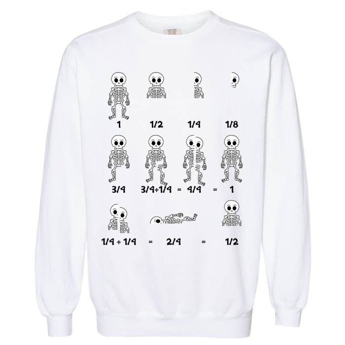 Funny Halloween Math Equations Skeletons Garment-Dyed Sweatshirt