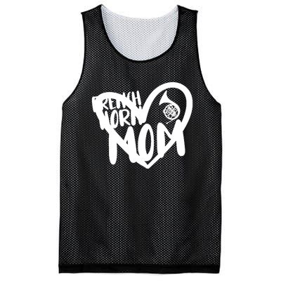 French Horn Mom Heart Funny French Horn Player Mesh Reversible Basketball Jersey Tank