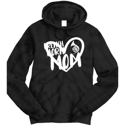 French Horn Mom Heart Funny French Horn Player Tie Dye Hoodie