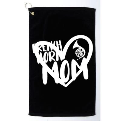 French Horn Mom Heart Funny French Horn Player Platinum Collection Golf Towel