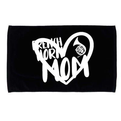 French Horn Mom Heart Funny French Horn Player Microfiber Hand Towel