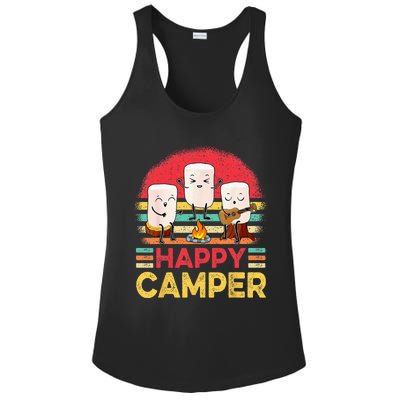 Funny Happy Marshmallow Camper Cute For Kids Women Men Ladies PosiCharge Competitor Racerback Tank