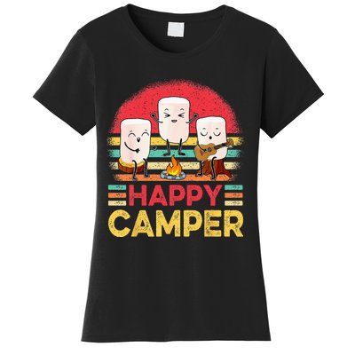 Funny Happy Marshmallow Camper Cute For Kids Women Men Women's T-Shirt