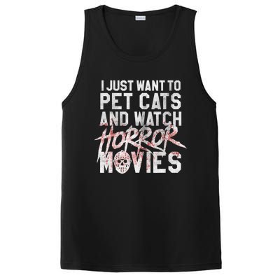 Funny Horror Movie Fan Halloween Cat Lover Gift PosiCharge Competitor Tank