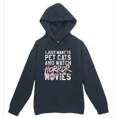 Funny Horror Movie Fan Halloween Cat Lover Gift Urban Pullover Hoodie