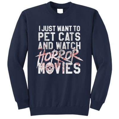 Funny Horror Movie Fan Halloween Cat Lover Gift Tall Sweatshirt