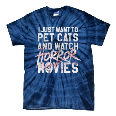 Funny Horror Movie Fan Halloween Cat Lover Gift Tie-Dye T-Shirt