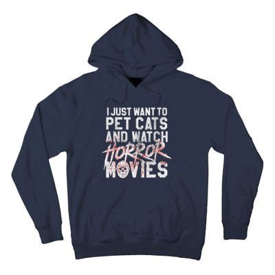 Funny Horror Movie Fan Halloween Cat Lover Gift Tall Hoodie