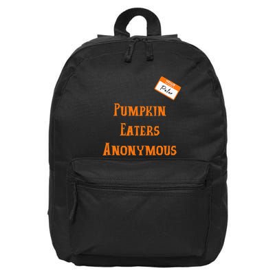 Funny Hello My Name Is Peter Pumpkin Eaters Anonymous 16 in Basic Backpack