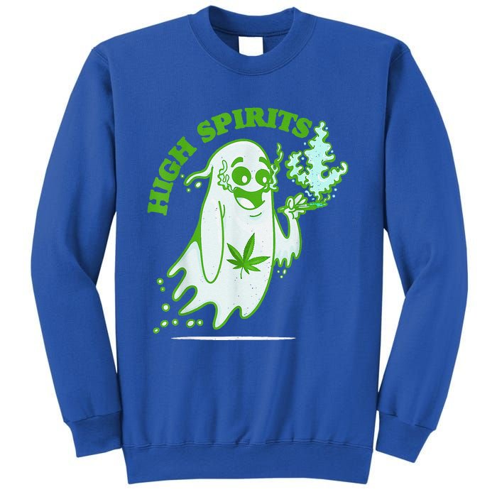 Funny Halloween Marijuana Cannabis Ghost Design Weed Smokers Sweatshirt