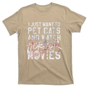 Funny Horror Movie Fan Halloween Cat Lover Gift T-Shirt