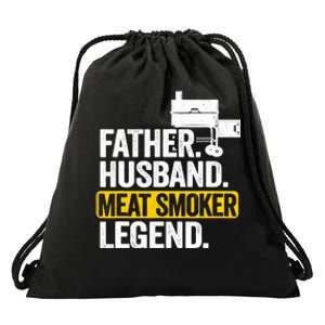 Father Husband Meat Smoker Legend Grilling Dad Meat Smoking Drawstring Bag