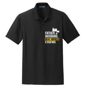 Father Husband Meat Smoker Legend Grilling Dad Meat Smoking Dry Zone Grid Polo