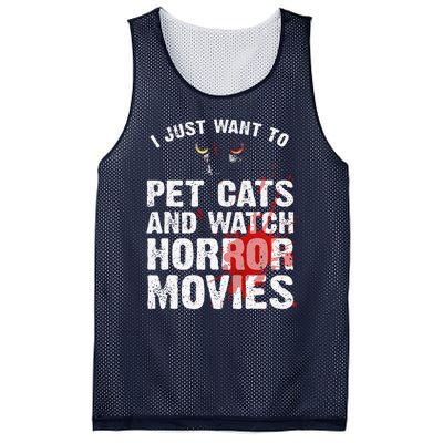 Funny Horror Movie For Women Cat Lover Halloween Movie Mesh Reversible Basketball Jersey Tank