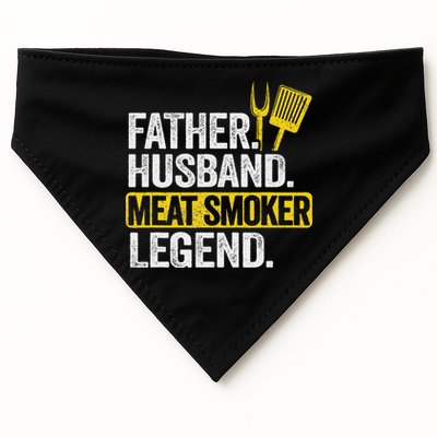 Father Husband Meat Smoker Legend Grilling Dad Meat Smoking USA-Made Doggie Bandana