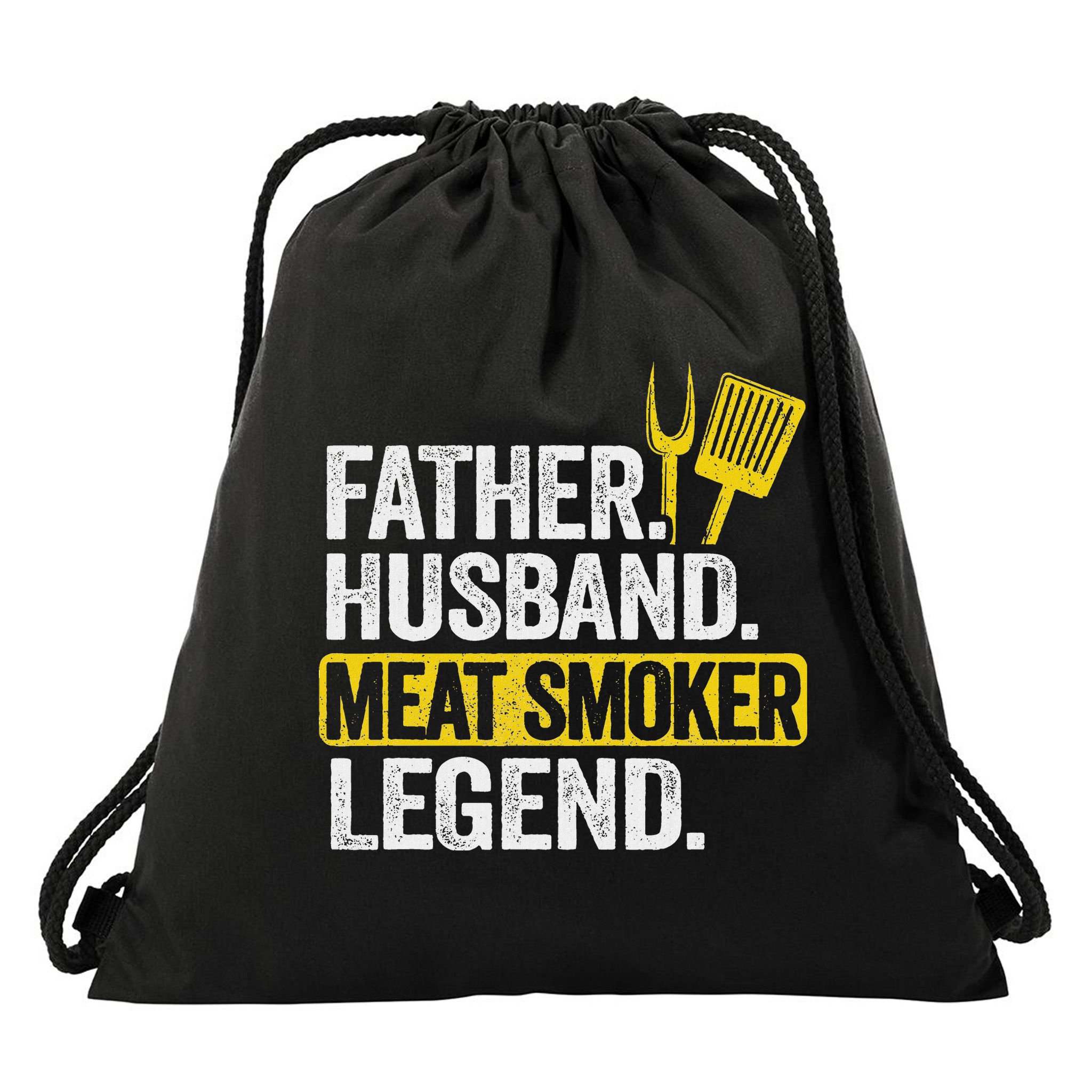 Father Husband Meat Smoker Legend Grilling Dad Meat Smoking Drawstring Bag