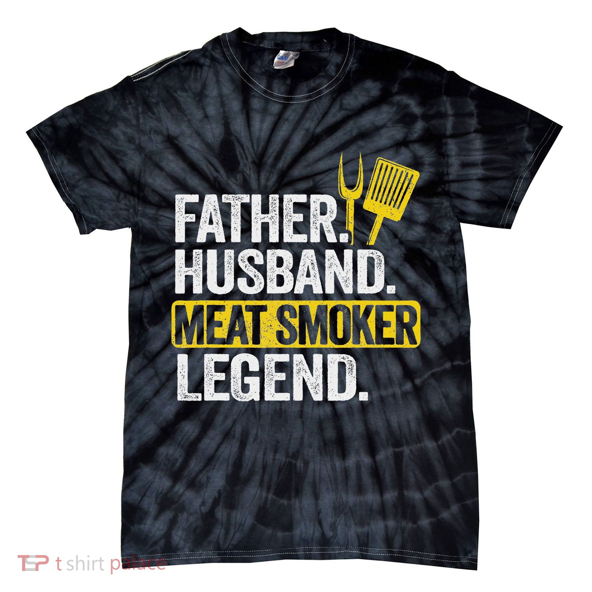 Father Husband Meat Smoker Legend Grilling Dad Meat Smoking Tie-Dye T-Shirt