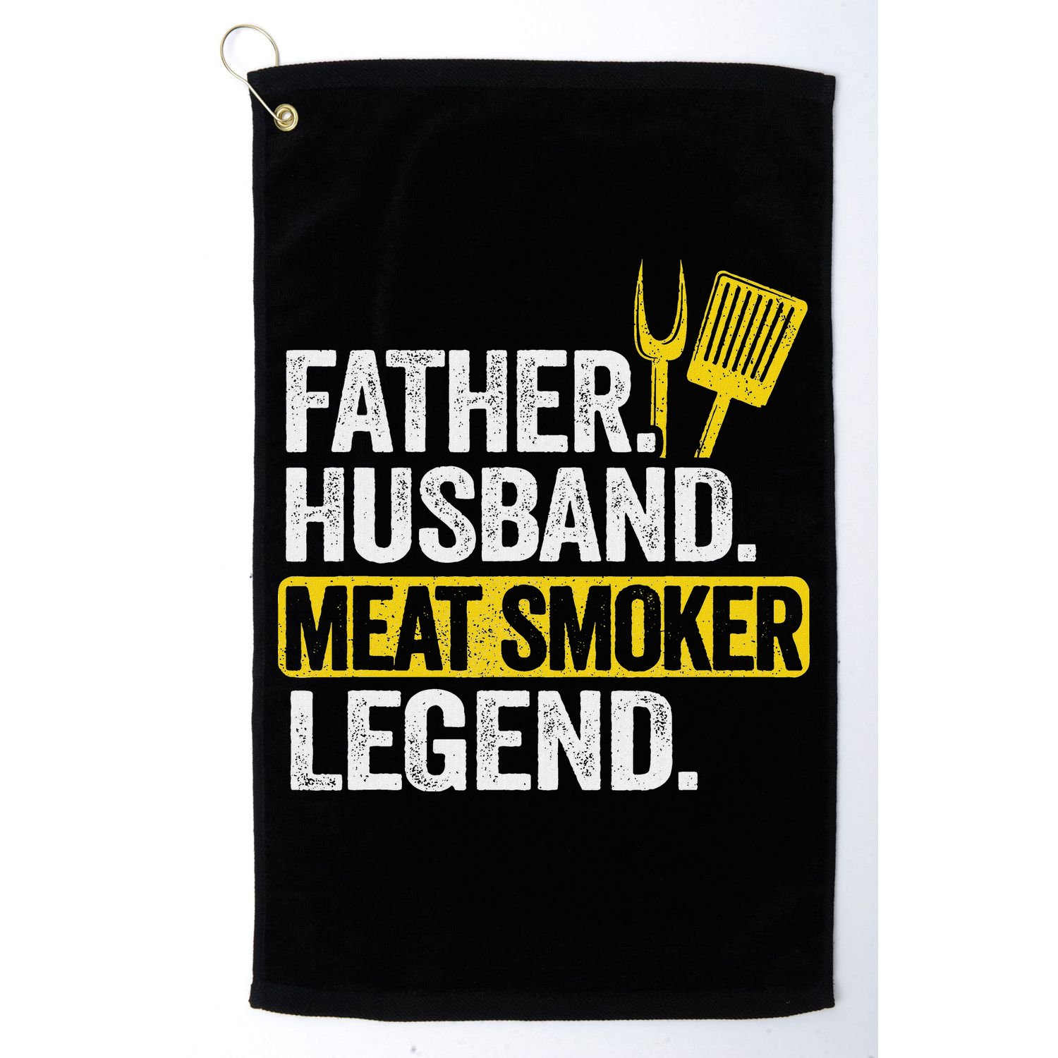 Father Husband Meat Smoker Legend Grilling Dad Meat Smoking Golf Towel