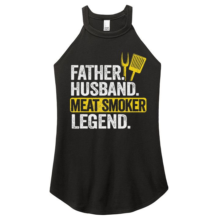 Father Husband Meat Smoker Legend Grilling Dad Meat Smoking Women's Perfect Tri Rocker Tank