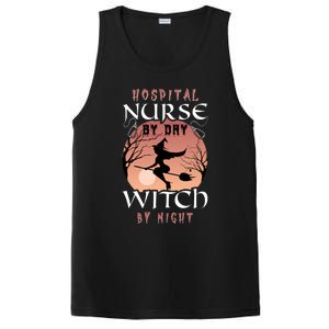 Funny Hospital Nurse By Day Witch By Night Halloween Nurse Gift PosiCharge Competitor Tank